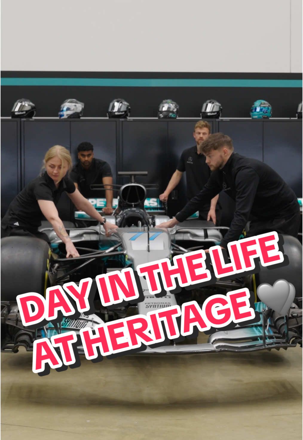 Day in the Life: Mercedes Heritage edition 🩶 #f1 #mercedes #mercedesamgf1 #apprenticeships #heritage #dayinmylife 