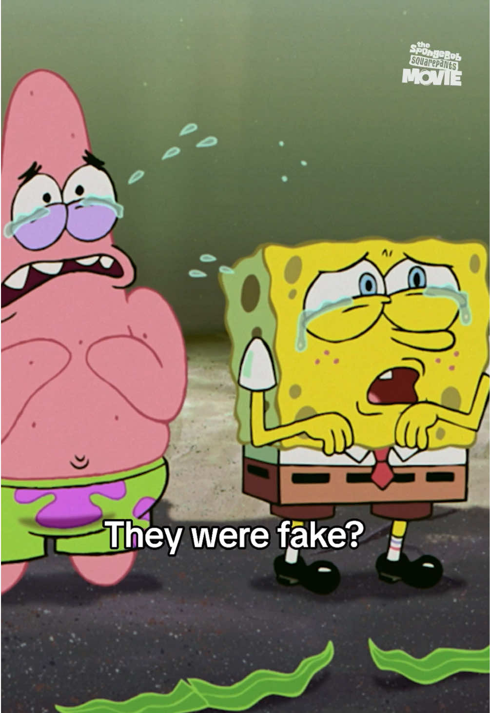 They were FAKE?!? #TheSpongebobSquarePantsMovie #AvailableonDigital on #AppleTV @SpongeBob 