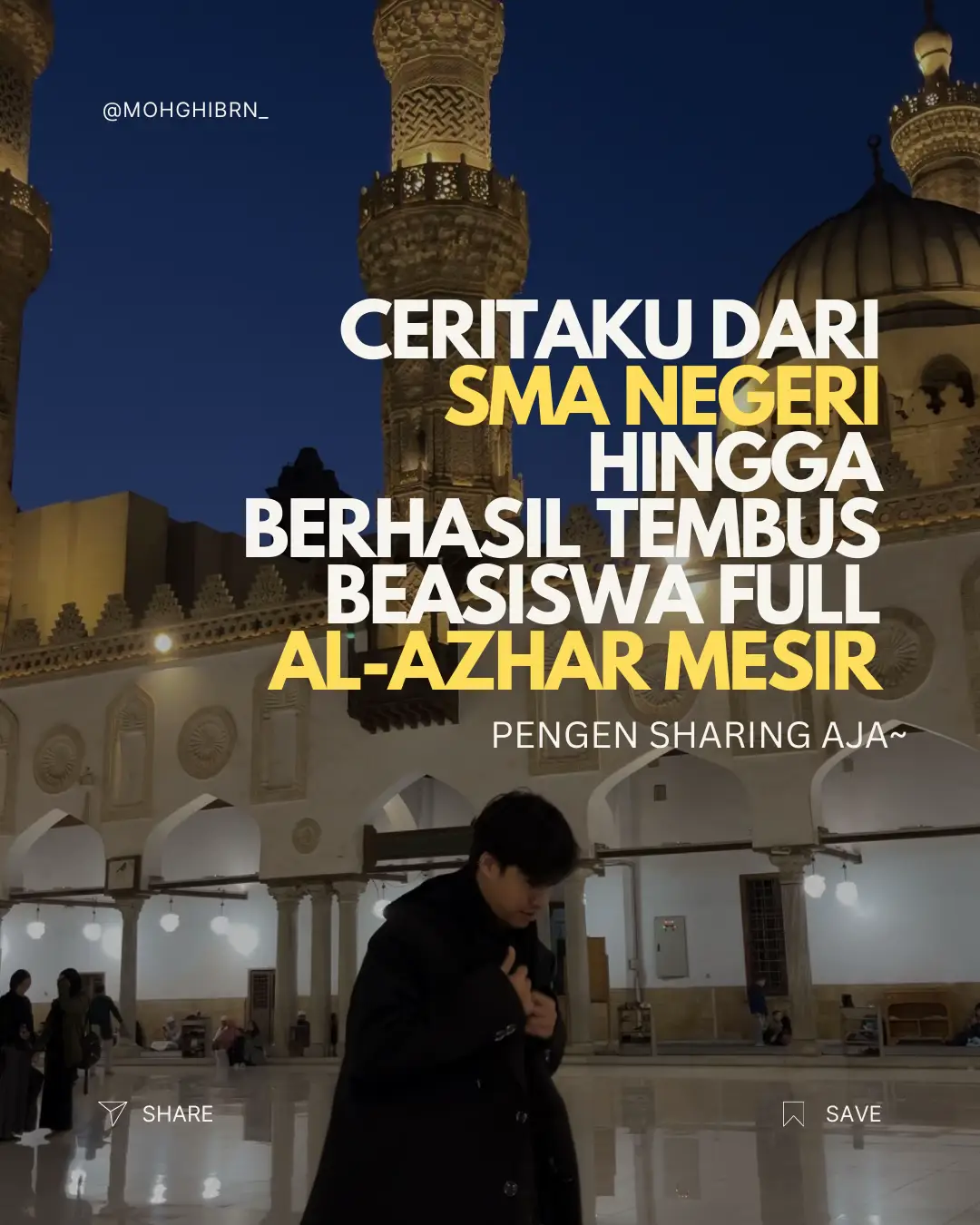 Cerita tentang mimpi yang terlalu besar. Tapi ternyata, nggak ada yang terlalu besar buat Allah. Maka setelah sampai disini, semua itu adalah amanah besar dari-Nya. Semoga selalu dimanpukan untuk menunaikannya. #beasiswakemenag #alazhar #ceritabeasiswa #gapyearstory #kuliahdimesir  #ceritaperjuangan #kisahinspiratif #masisir #tembusbeasiswa #studyabroadlife  #carouselinspo #fypindonesia #ceritapelajar #beasiswa #fyp 