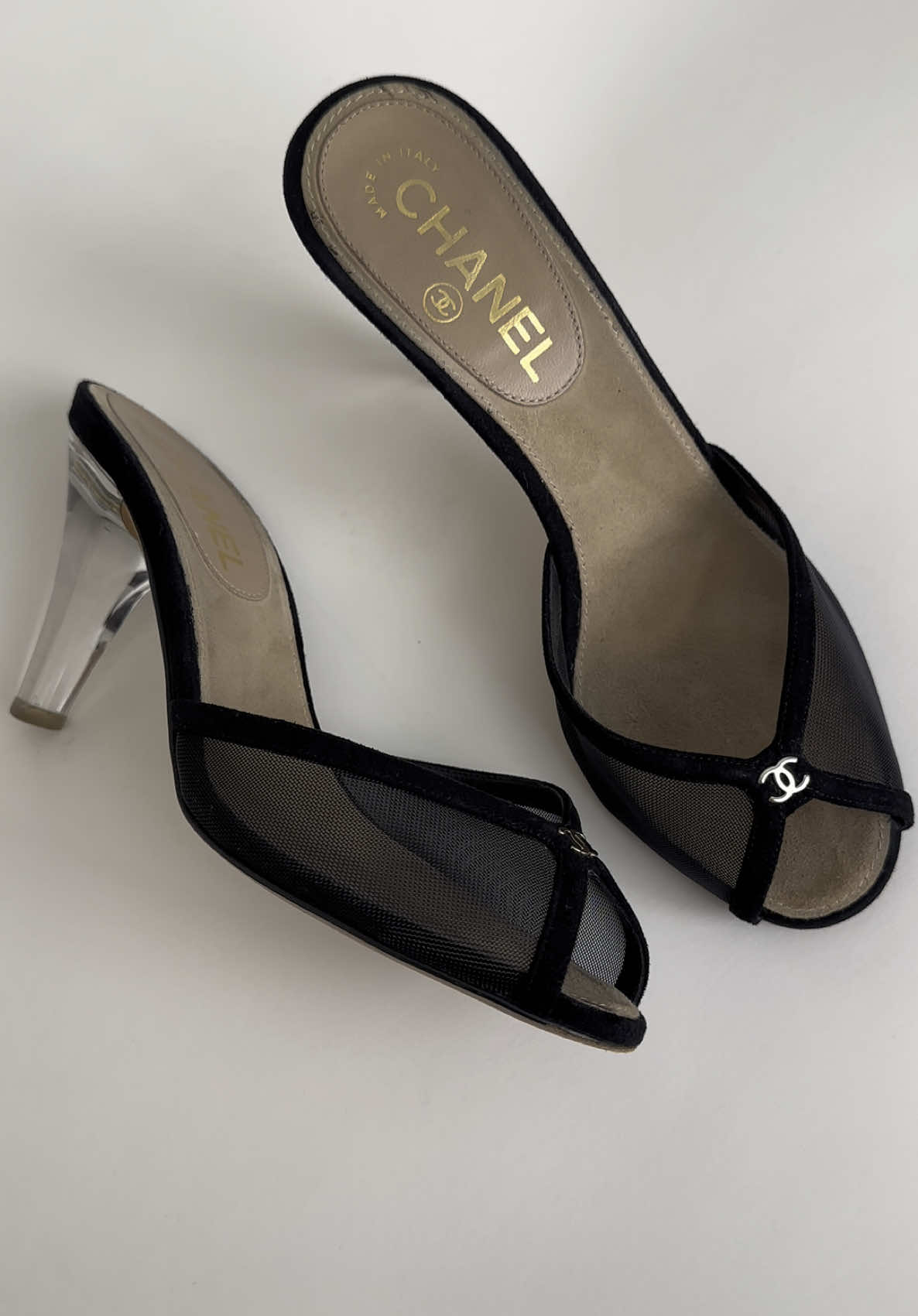 If Cinderella wore Chanel…the perfect glass slipper dropping 04/29 🖤 #designershoes #chanelheels #fyp 