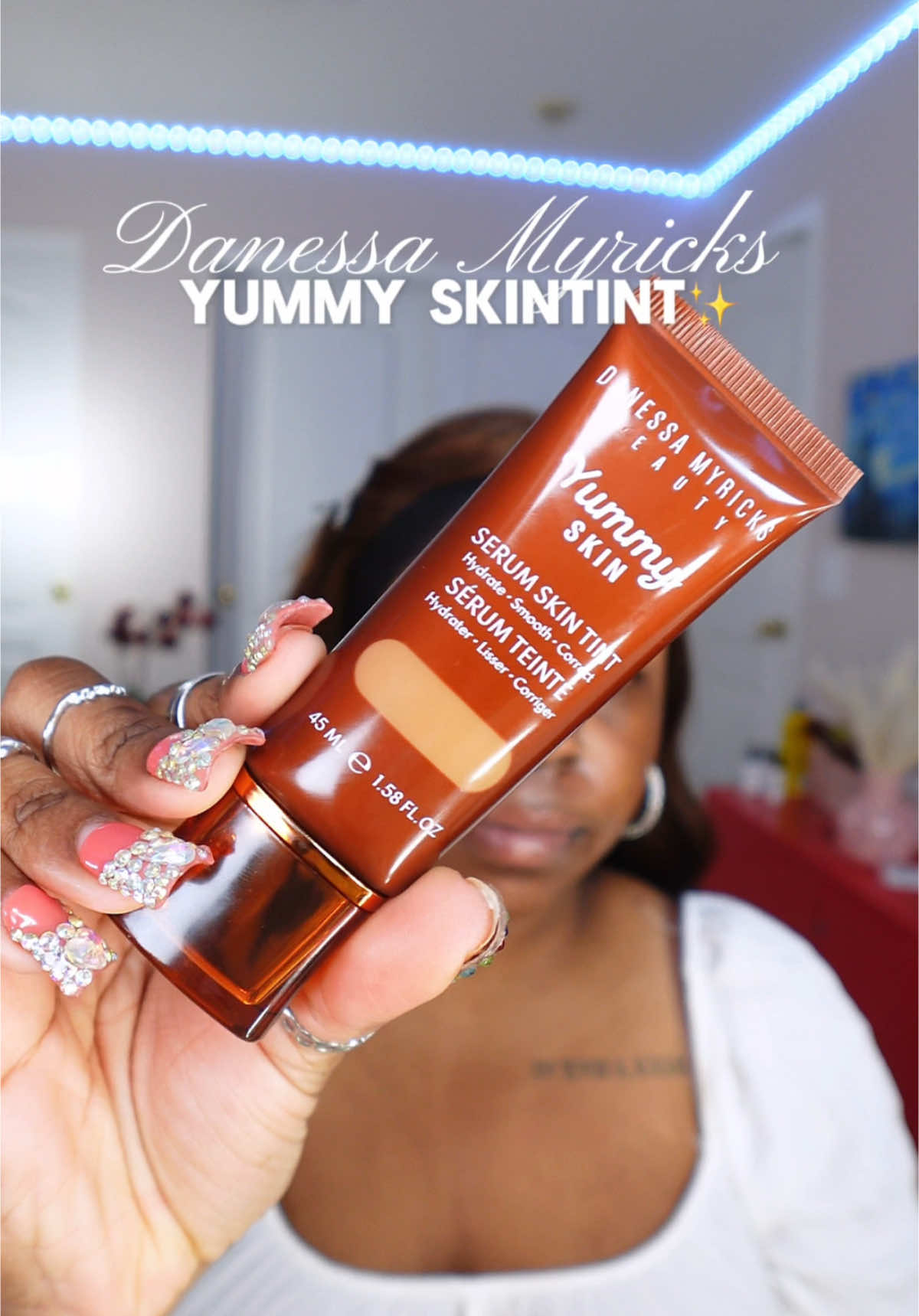 First impressions of the Danessa Myricks skin tint! Love the feel, will do a wear test!  @DanessaMyricksBeauty Yummy Skintint shade 11  #creatorsearchinsights #blackgirlmakeup #blackgirlmakeup #blackgirltiktok #BeautyTok #creatorinsights #danessamyricks #skintint #makeupreview 
