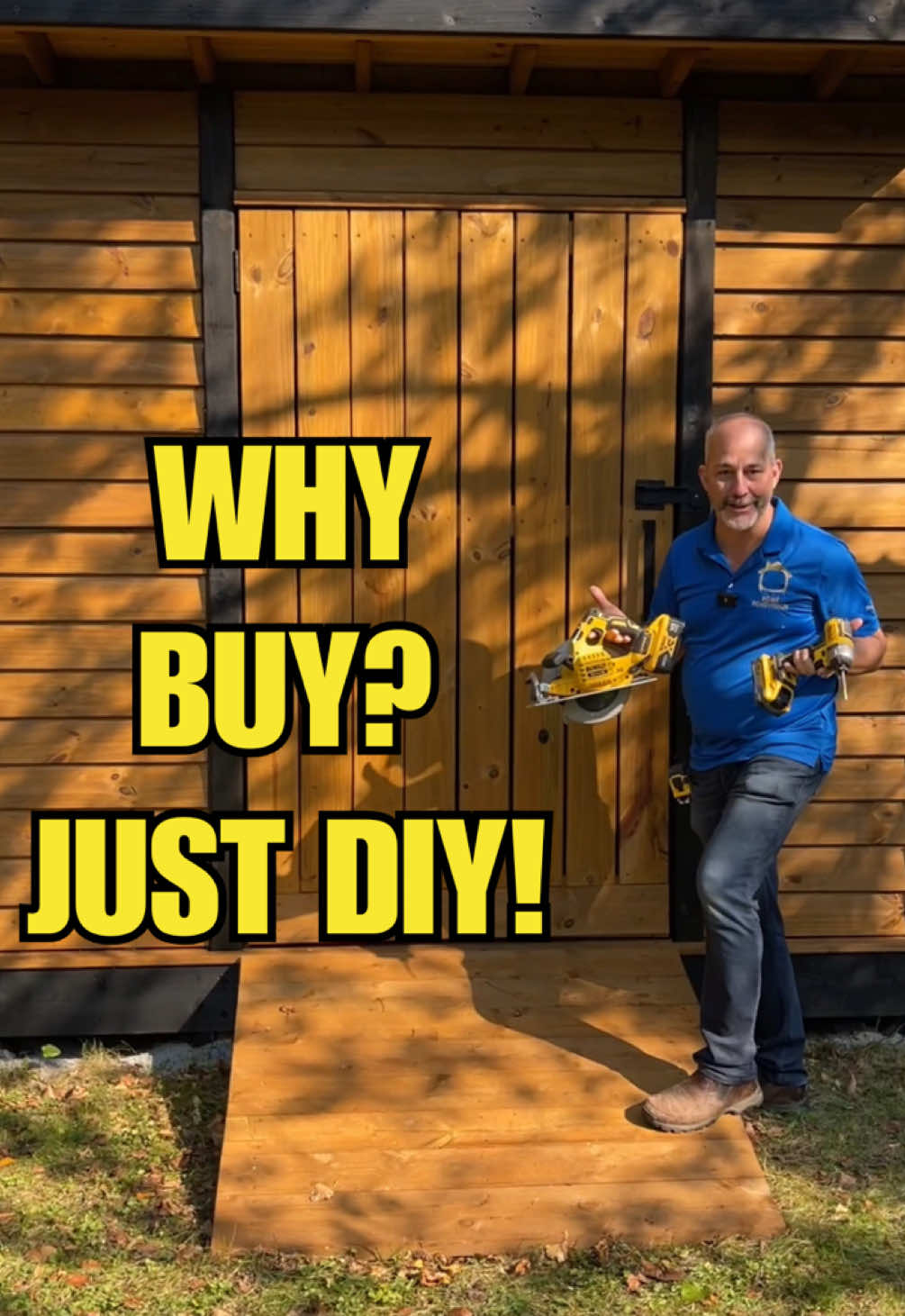I’m going to show you how to build your own shed (floor  included) for $1900 using these basic tools! Stay tuned! #shed #DIY #shedbuild 