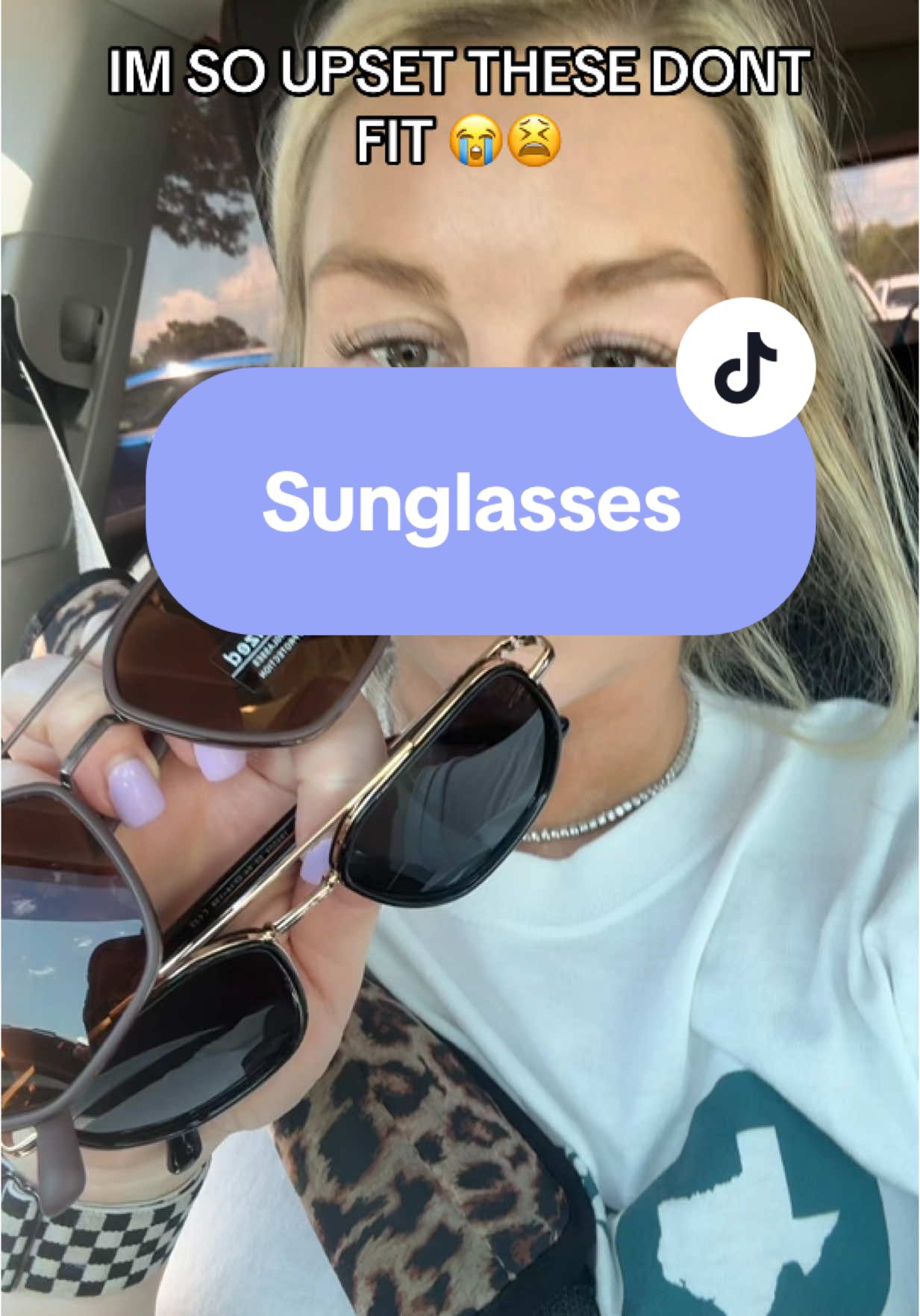 Viral sunglasses! Polarized and adorable, just made for your average person, not a kid size face 🫣🤣 #womensunglasses #polarized #tiktokshopfinds #cheaptok 