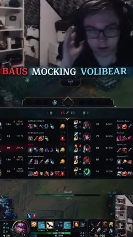 Baus Trashtalks Volibears Build 😭😂 #baus #thebausffs #leagueoflegends 