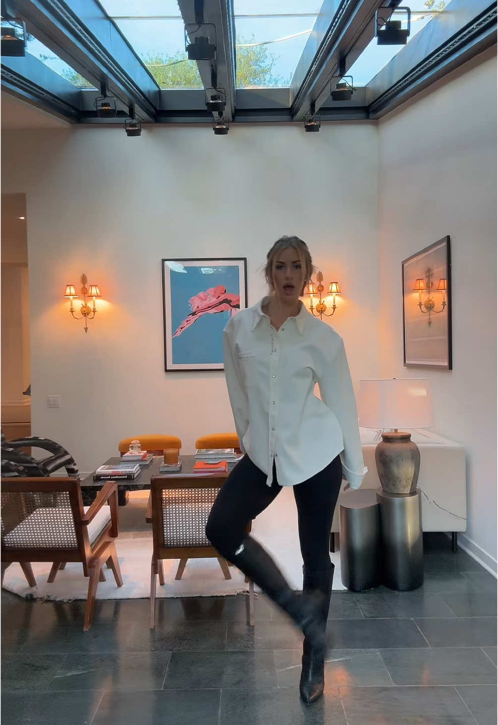 marriage is having an entire closet to choose from and picking your husbands oversized button down #datenight #ootn #outfit #fyp #foryou #buttondown 