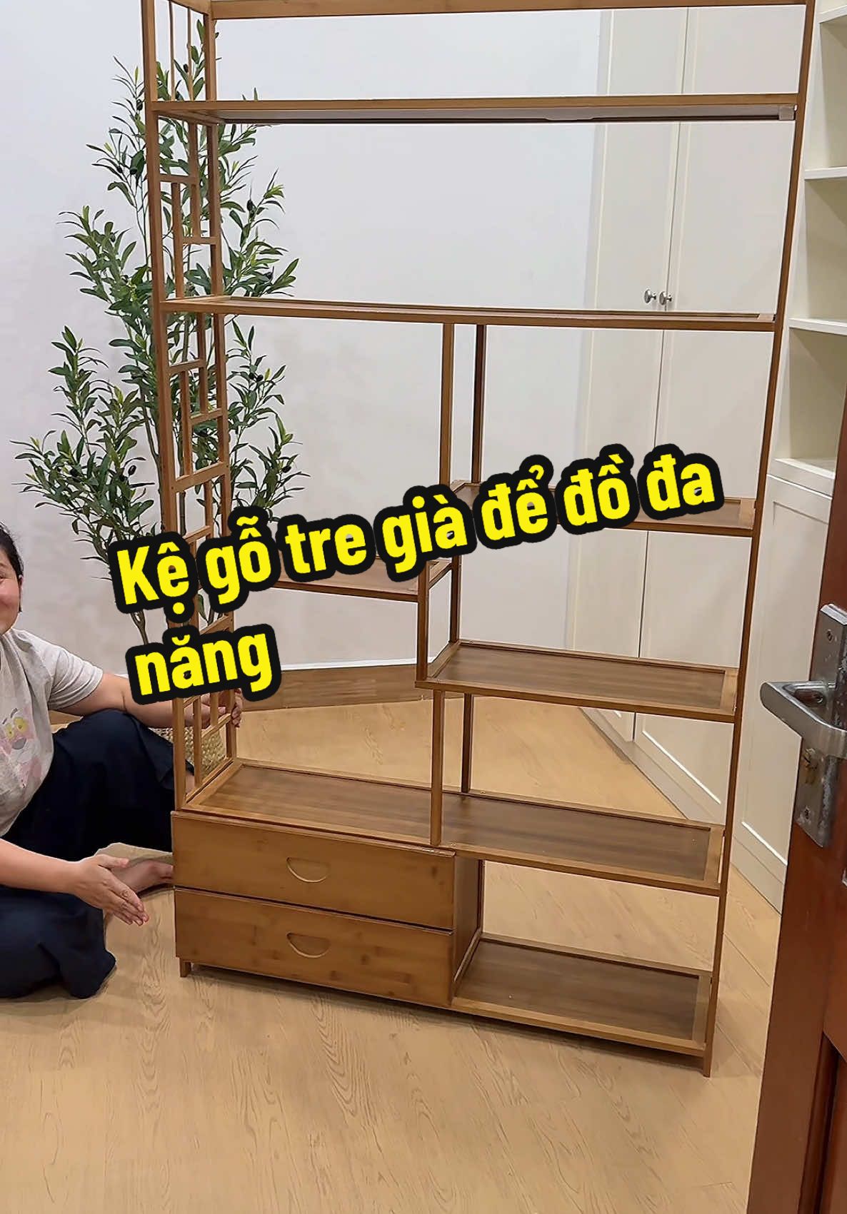 Kệ gỗ tre già để đồ đa năng #kego #kegodecor #kegodanang 