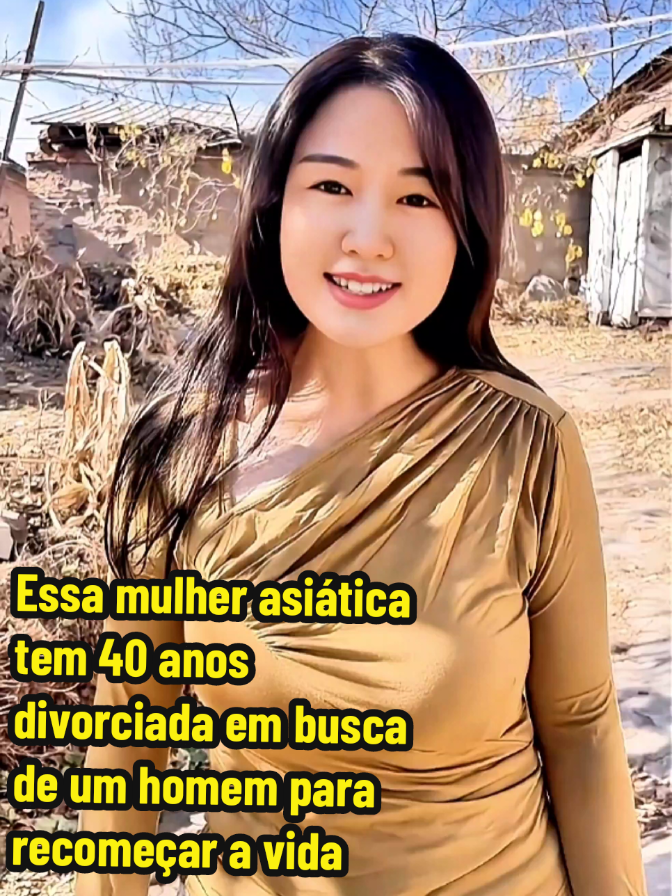 Essa é uma mulher asiática Mey Ling 40 anos divorciada em busca de um homem para recomeçar a vida pois se sente muito jovem cheia de amor para dar#CapCut #foyou #videoviral #foryour #fanpage #solteira 