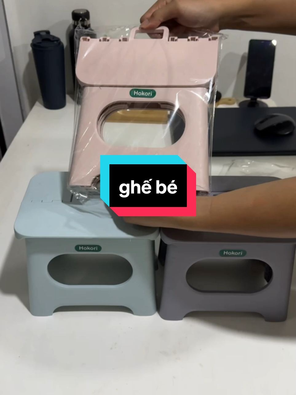 Ghế nhựa gấp gọn Hokori size Bé. khách mua combo 3 cái để được giá tốt nhất nhé. #ghếhokori 