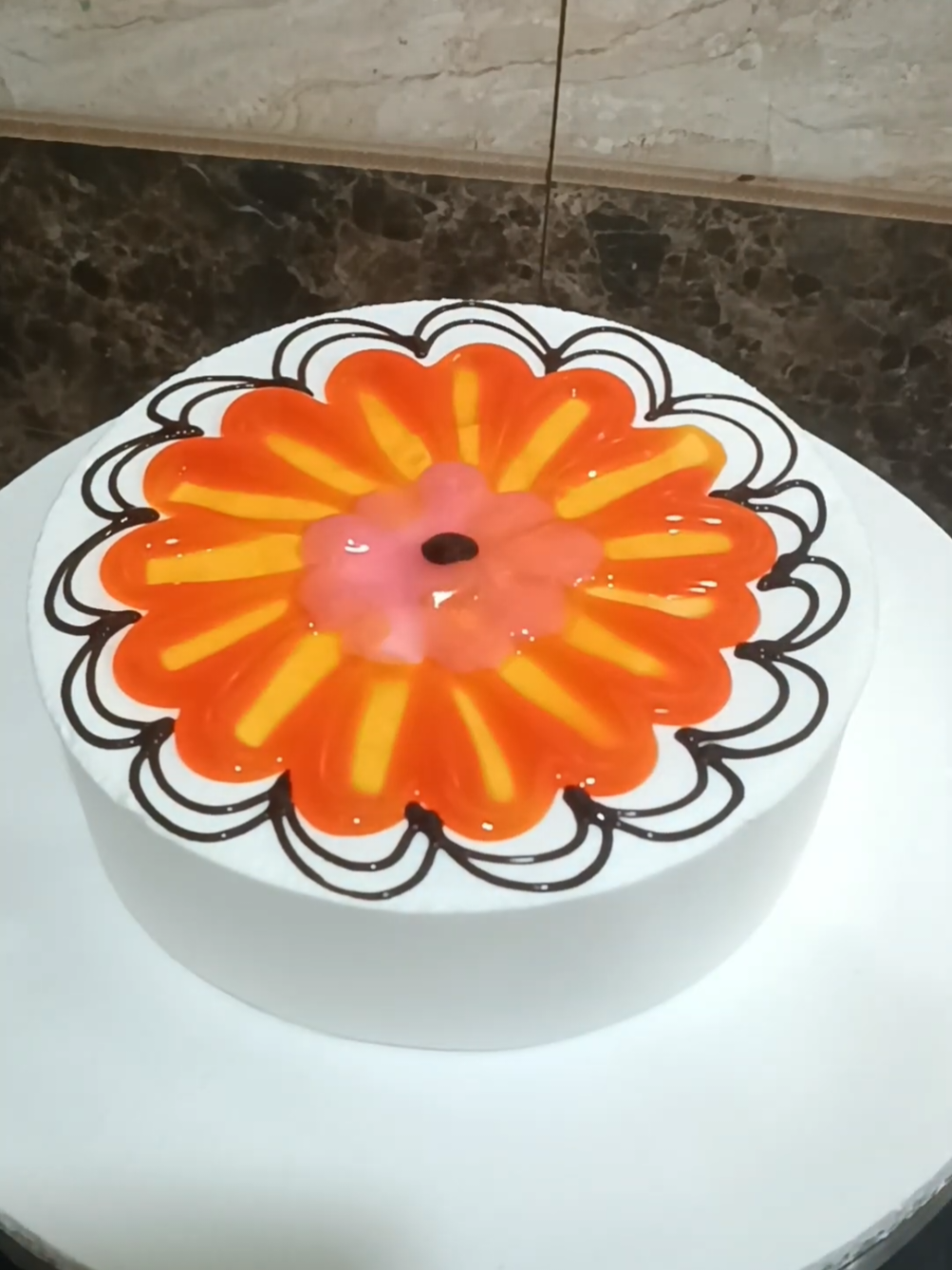 orange cake design birthday cake#cakedecorating #treandingsong #tik_tok #design #yummyfood #viral_video #fürdich #treanding #cakedecoratingvideo #cake 
