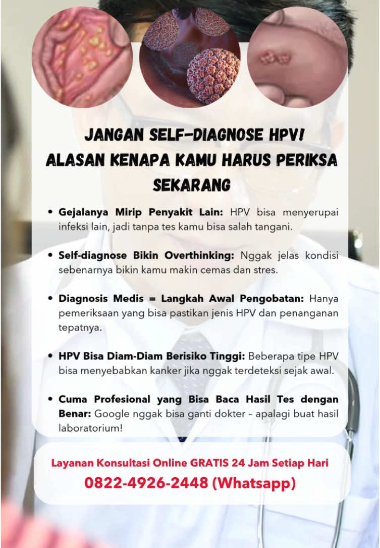 Jangan self-diagnose HPV, Ini alasan mengapa kamu harus periksa sekarang! #kesehatan #infosehat #fyp #xybcaシ  #trendd #klinik #kliniksentosa #fyp #kesehatan #penyakit  #kutil #jenggerayam #kutilayam #hpv  #infeksimenularseksual #penyakitmenularsekual #Pms  #wanita #girls #infowanita #kesehatanwanita #kesehatan pria #cowokbanget #doktertiktok #sehatselalu #bakteri #edukasikesehatan #infokesehatan #kesehatanreproduksi #kliniksentosa #masukberanda #jakarta #jakartaseru