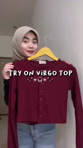 Try on Virgo top #atasan #atasanwanita #atasanwanitamurah #atasanknit 