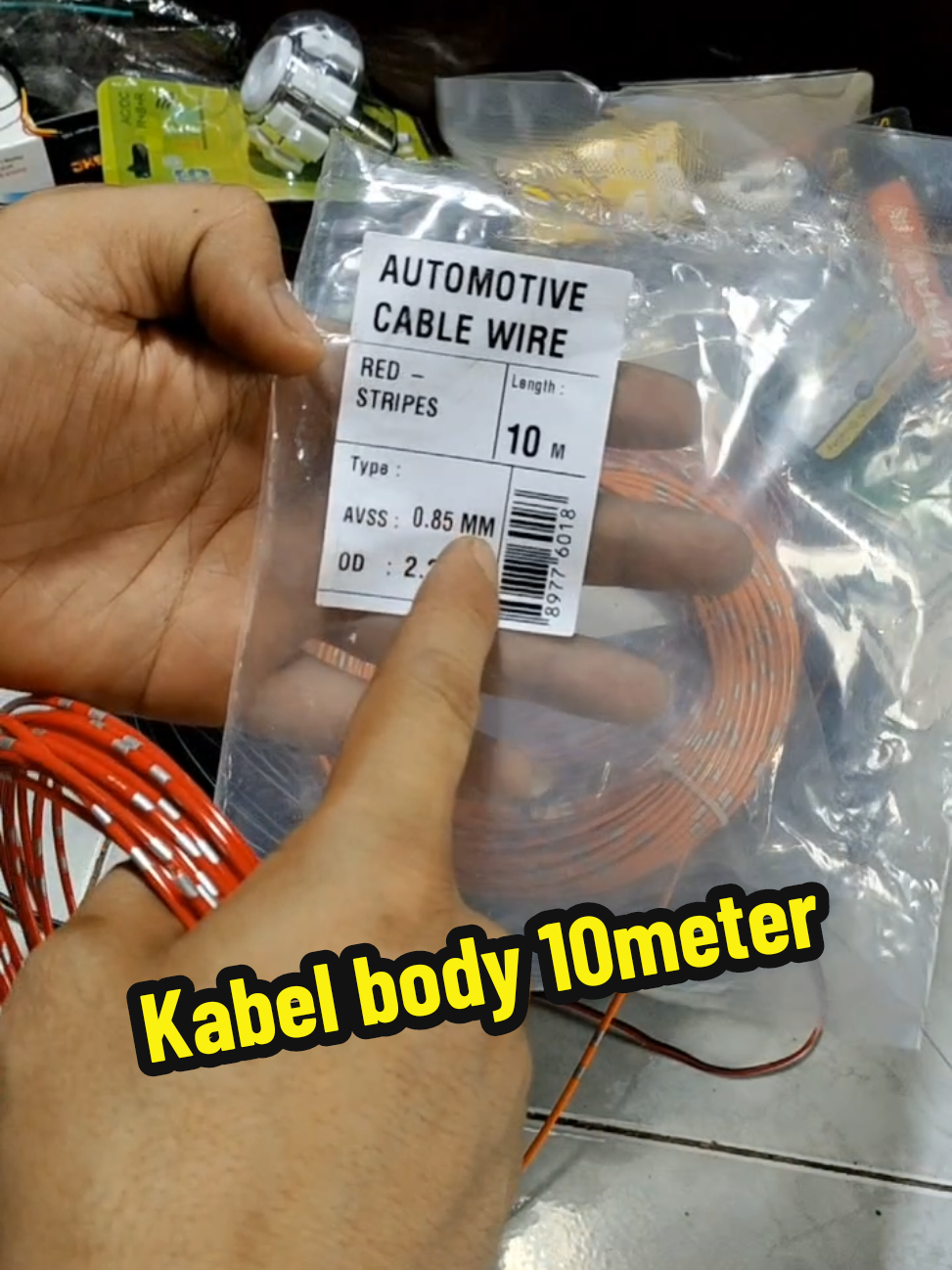 Kabel body bintik panjang 10 meter 0.85mm.  #kabelbody #kabelbintik #kabelbodymotor #kabelmotor #fyp #tiktokshop #xyzbcafypシ 