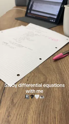 Study differential equations with me at the office 🤍.                  #studywithme #math #studytok #easter #student #university #office #differentialequations #stem #work @White Fox Boutique @BIC @Twinings Tea @apple 