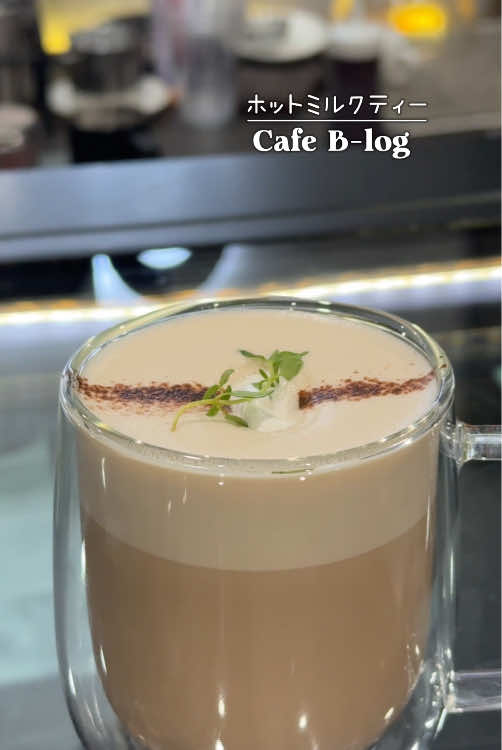 ホットミルクティー　Cafe B-log #新大久保カフェ#韓国カフェ#新大久保スイーツ#カフェ巡り#東京グルメ #東京カフェ #ミルクティー 