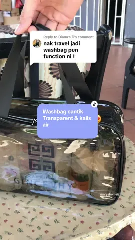 Replying to @Diana's 𐙚 cantik sangat jadikan washbag🥰 Dahla function untuk letak macam2 barang✨👍 #begmakeup #washbag #begmakeuptravel  #washbagmurah #washbagtransparent #washbagwaterproof 