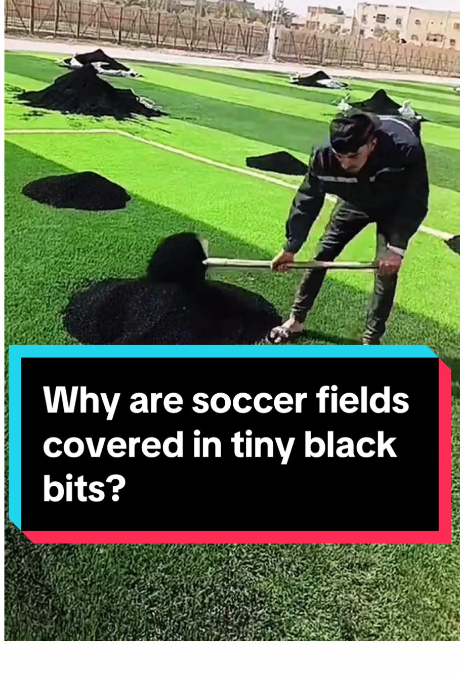 Why are soccer fields covered in tiny black bits?#foryou #knowledge #facts #farming #work #america 