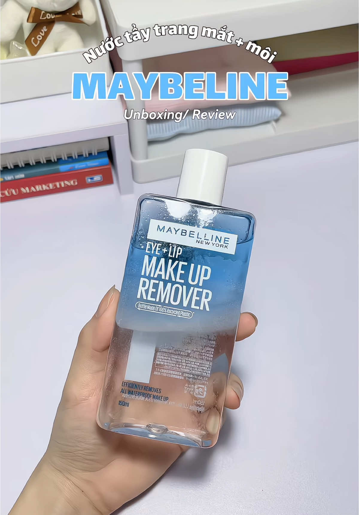 Nước tẩy trang này của Maybelline giúp tui dễ dàng lấy đi mascara và son tint á mấy bà, mãi iuuuu 🌷 #taytrangmaybelline #taytrang #maybelline  #maybellinevn #unboxing #review #thyngan_55 #xuhuongtiktok 