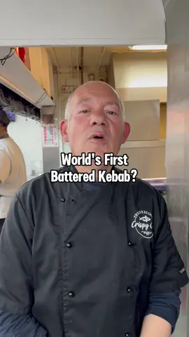 Worlds first battered kebab?? 😱 #crispycod #cod #offer #chippy #battered #batteredkebab #worldsfirst #viralvideos #fishandchips #foryou #halal 