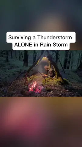 Surviving a Thunderstorm ALONE in Rain Storm Part 4#campinglife #camping 