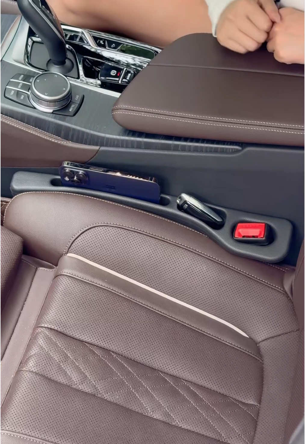 Prevent items from falling into car seat gaps with these seat gap filler strips! Comes with built-in storage compartments for extra convenience. Easy installation, perfect solution for messy.#carseatgapfiller #carstoragesolutions #carhacks #carorganizer #caressentials#drivers #carmods #thaicaraccessories 