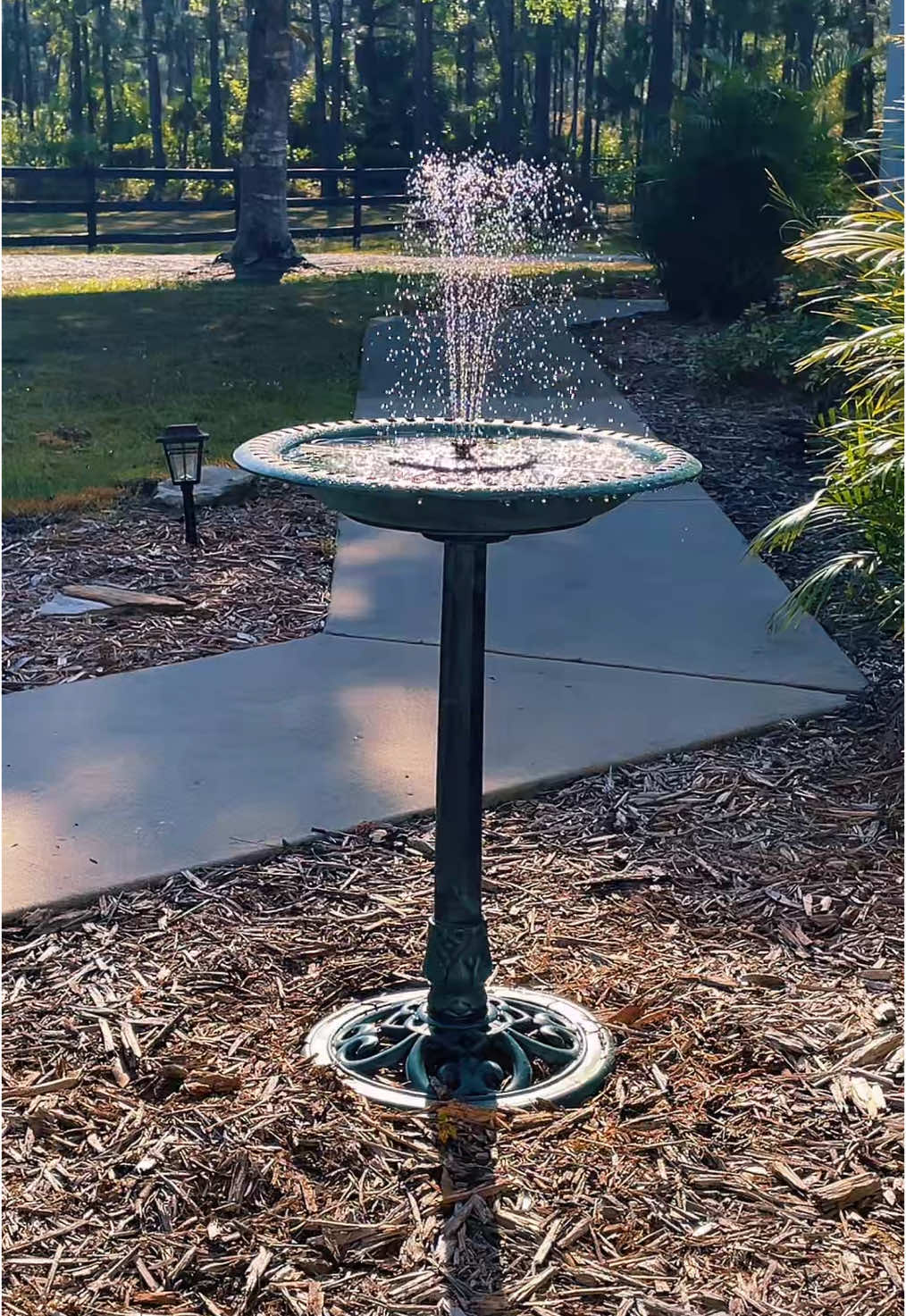 Obsessed with this fountain!  Such a peaceful and tranquil addition to any garden project. #birdbath #fountain #solar #gardening #gardeningproject #birdwatching #gardendesign #solarfountain #outdoordecor #tiktokshoprestock #flashsale #naturelover #tiktokshopfinds 