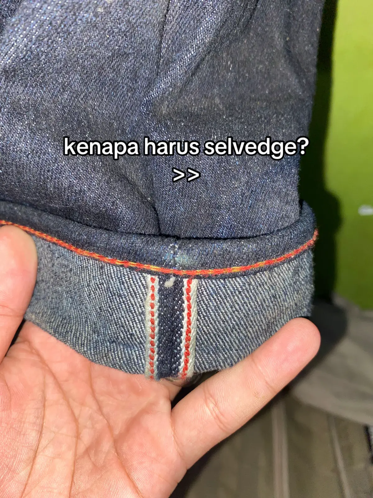 KENAPAA SELVEDGE?? #fyp #denimhead #earthygenova #21oz #selvedge #artbloodfang 