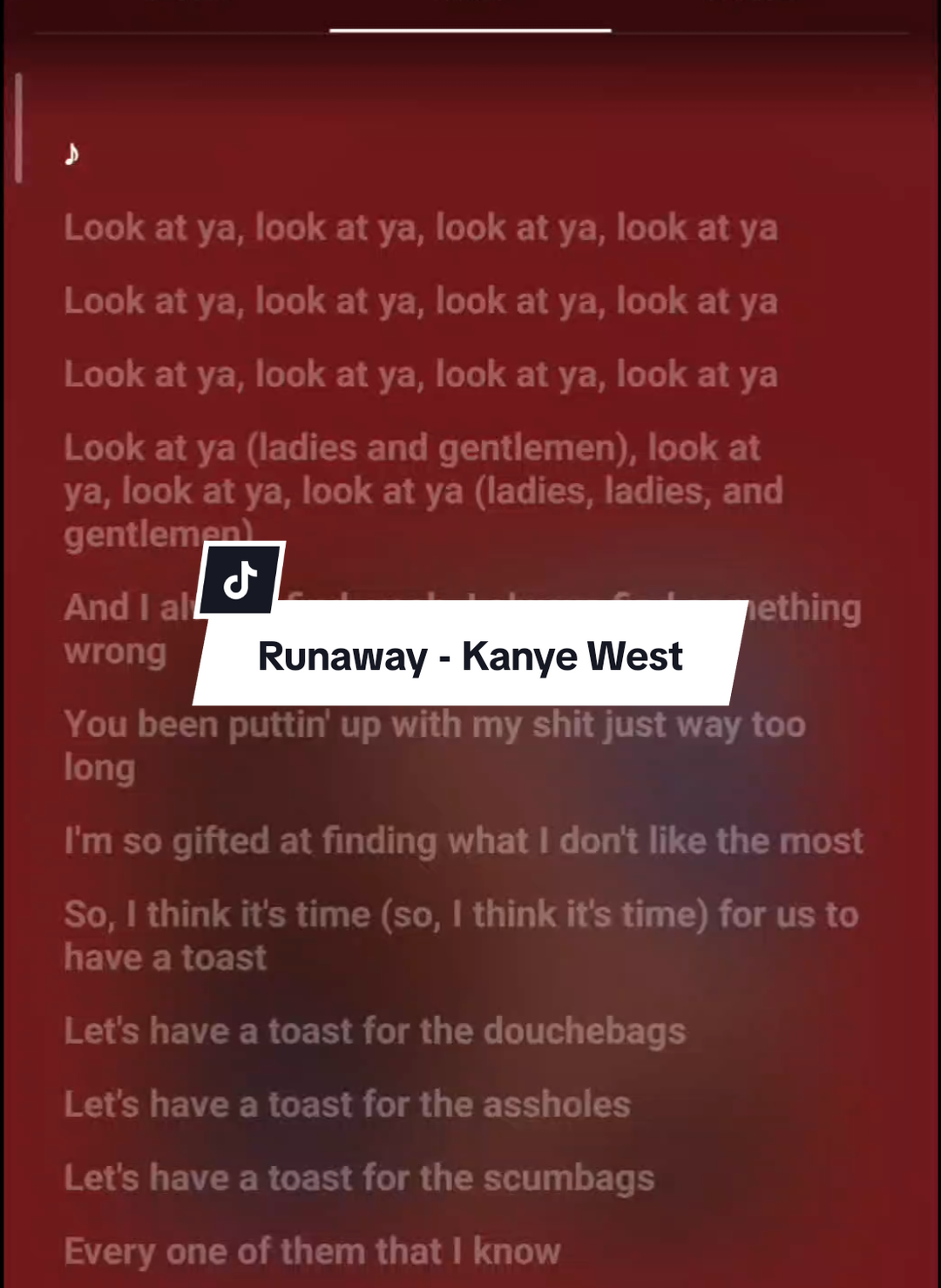 Runaway - Kanye West (lyrics) #music #songlyrics #fypp #spotifylyrics #fyp #lyrics #viral #spotify 