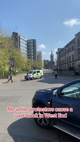 Perfect day for a wander through the West End… wee bitta drama anaw 👀🚨  L 🚲 #westend #glasgow #protest #sunshine #fyp #foryoupage #glasgowtiktok #originalmusic 