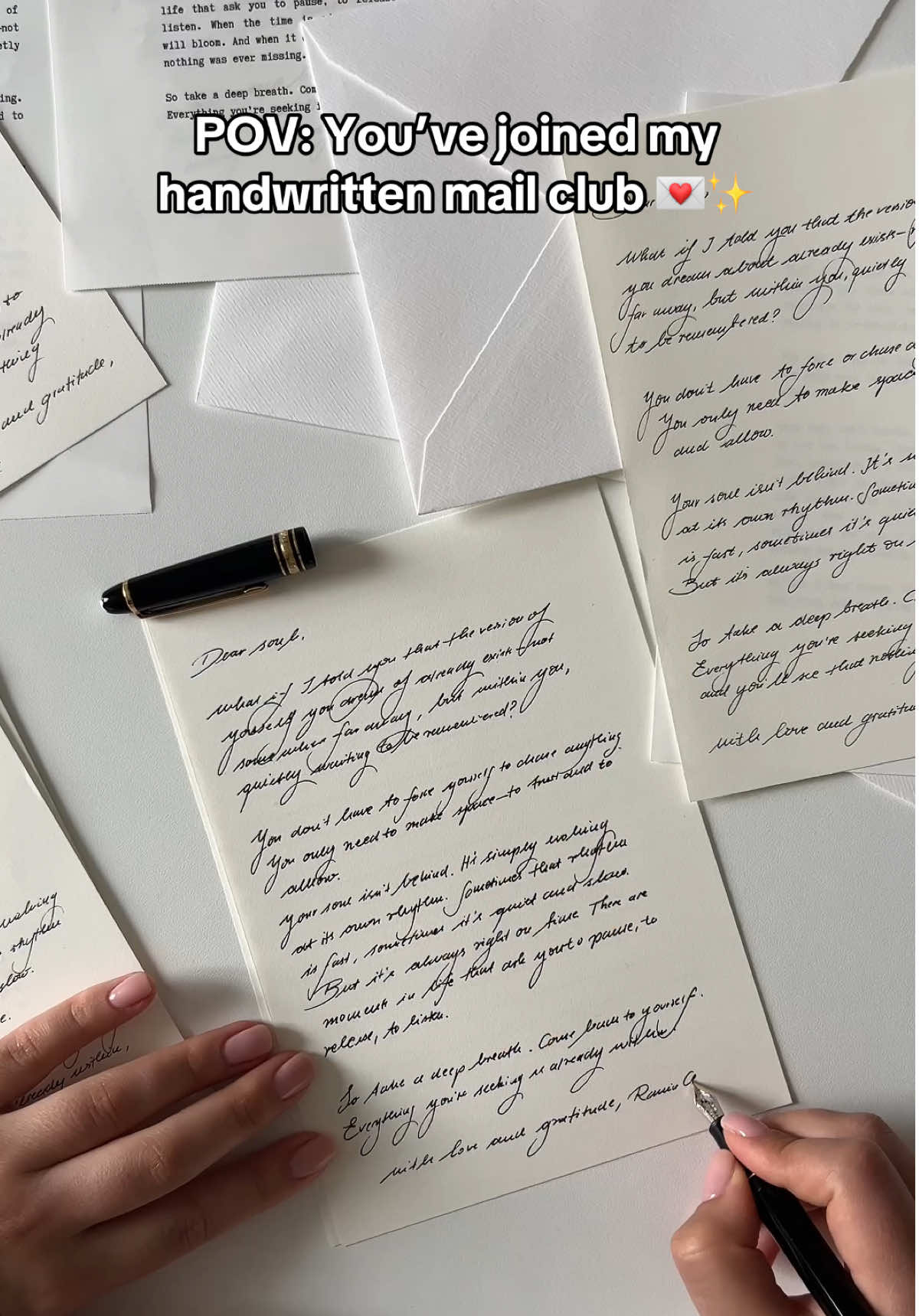 Once for each season my Handwritten Mail Club members receive a letter from me. Each message is meant to find you at just the right moment✨ In a world that’s gone fully digital, I don’t want us to lose the art of handwritten letters. That’s why this club exists — to keep something so timeless, so personal, alive. 💕 If you’d like to be part of it, you’ll find the sign-up instructions in my bio. Spots are limited 💕  #handwriting #handwrittenletters #letters #writing #asmr 