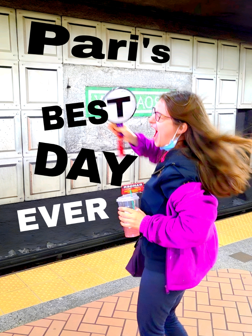Having the most T-riffic (and spoiler-free) Day with Pari from Love On The Spectrum. . SO MANY people to thank for making this happen: -Rebecca and @Netflix for reconnecting my with my old train pal. -Lisa and Maya from @thembta for finding the ONE place on the T that Pari hadn't been to yet. -Tim, Orlando, David, and Charice for 