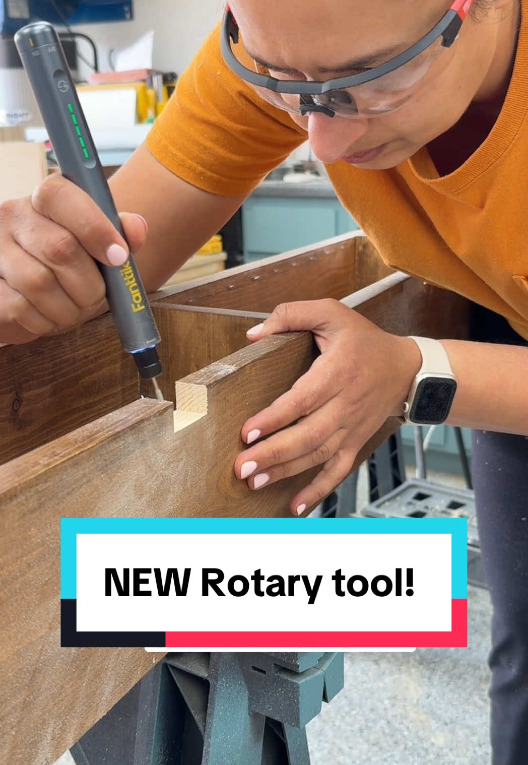 Tiny but mighty. This cordless rotary tool fits in your hand.  #diytools #woodworkingtools #fanttik #fanttiktools #woodworkingproject #diygiftideas #tiktokshop #tiktokshopfinds 
