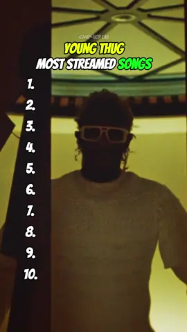 YOUNG THUG MOST STREAMED SONGS #hiphop #rap #top10 #moststreamedsongs #youngthug#songranking #Relationship #metroboomin #way2sexy #thelondon #pickupthephone #outwest #trance #goodbyes #havana #rapmusic #ysl #youngthugger