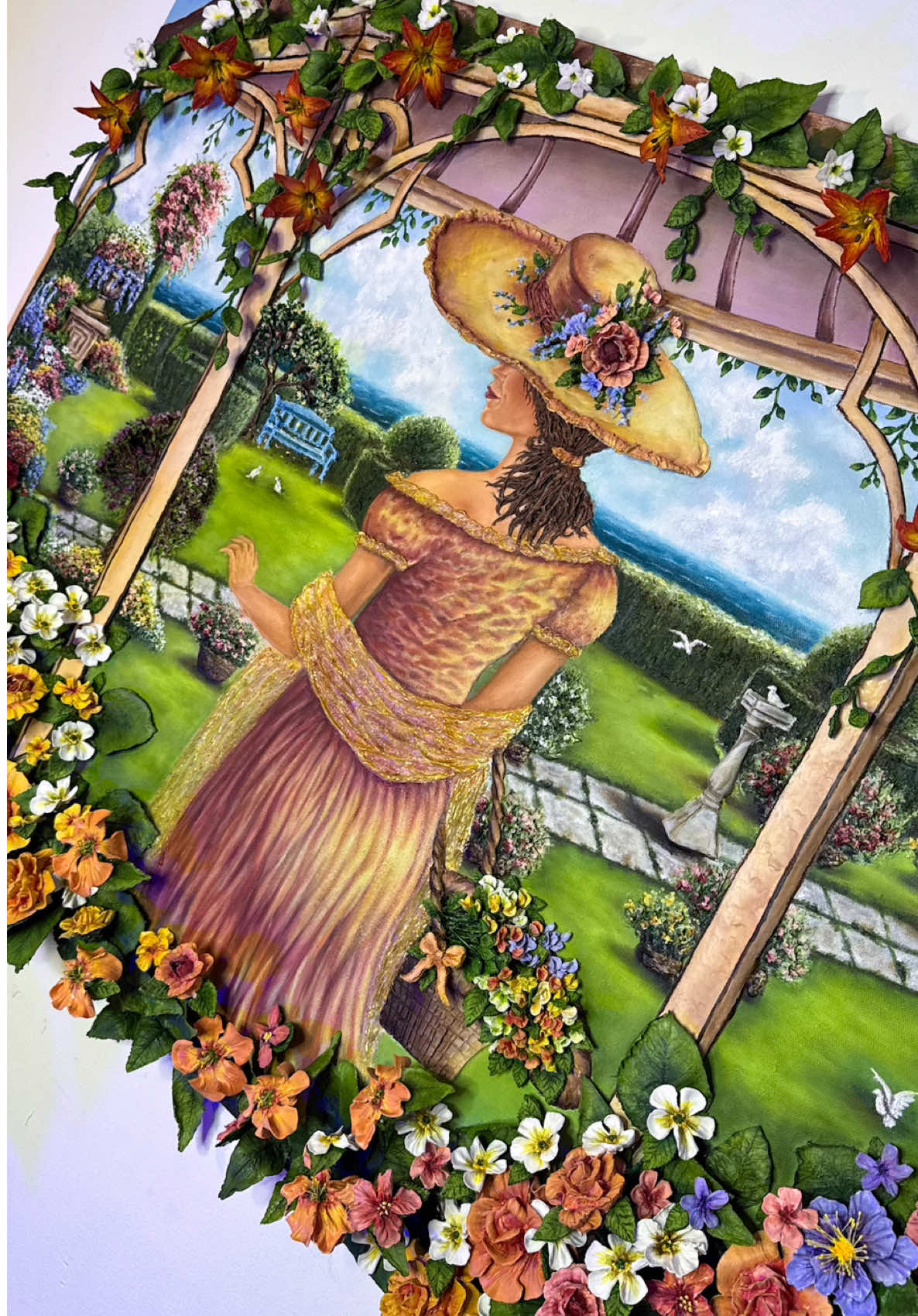 💐 My Newest #TexturedPainting ! 🥰🫶🏽 #acrylicflowers #3dpainting ##3Dart #artist #painting