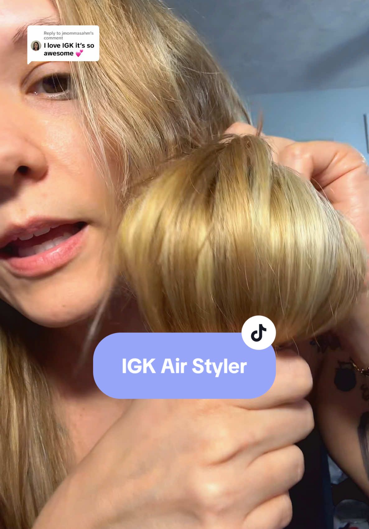 Replying to @jmommasahm  IGK has the Top Hair Products You Need to Try… Deep repair air styler, the clear gloss topcoat, and for sure the time release bond building dry mask!!  @IGK Hair  #haircare #BestHairProducts #hairtok  #hairhealthy #hairroutine