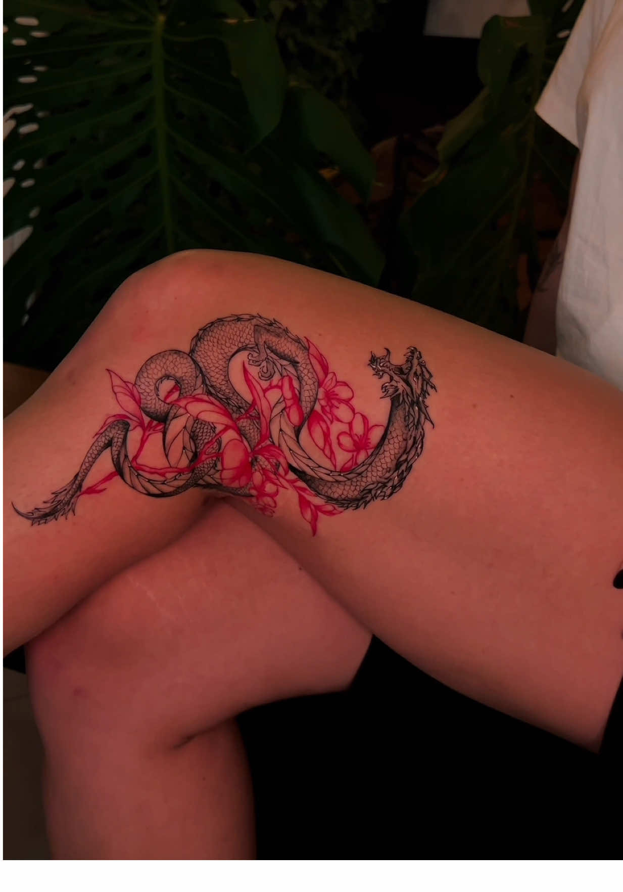 dragãozin floral 🐉🥀 #tattooideas #belohorizonte #dragaotattoo #floraltattoo 