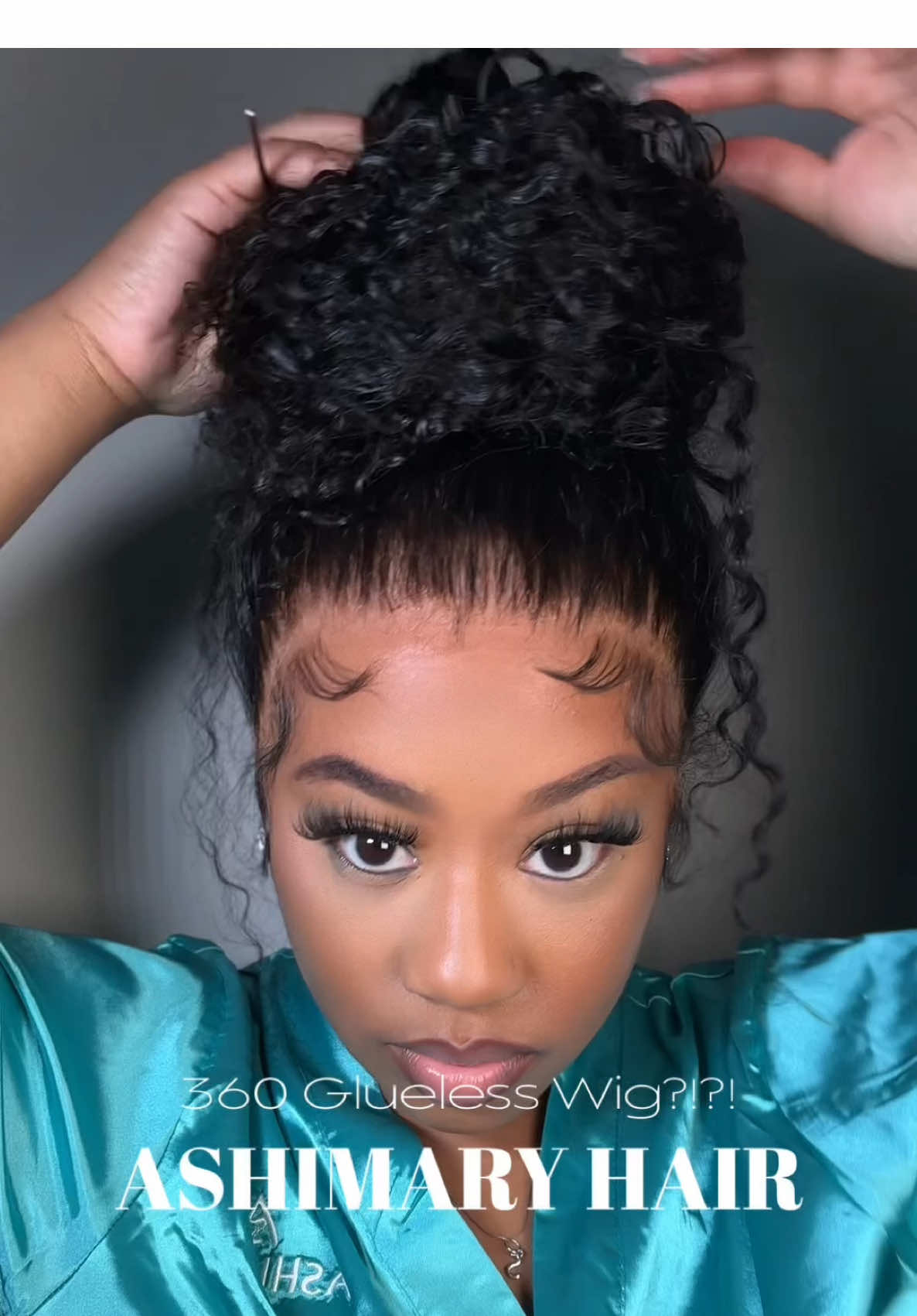Have yall ever heard of a Glueless 360 wig?!  Now this wig has changed the game 🔥 its so versatile you can wear it pulled all the way up in a high bun, space buns, etc.  This is a must have in your wig collection!   @Ashimary Hair Beauty  #wigs#wiginstall#wigtok#deepwave#waterwave#ashimary#ashimaryhair #360wigwithdrawstring#curlyhairtutorial#360lacewig#hair#babyhair#springwig#aprilmademebuyit 