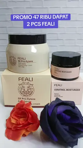 Promo feali bundling 2 cream susus kambing dan cream retinol  #feali #murah #krimsusukambing #goatmilkcream #viral #fyp #jumbo #promo #skincare #flekhitam #whitening #retinol #bundling #murah 