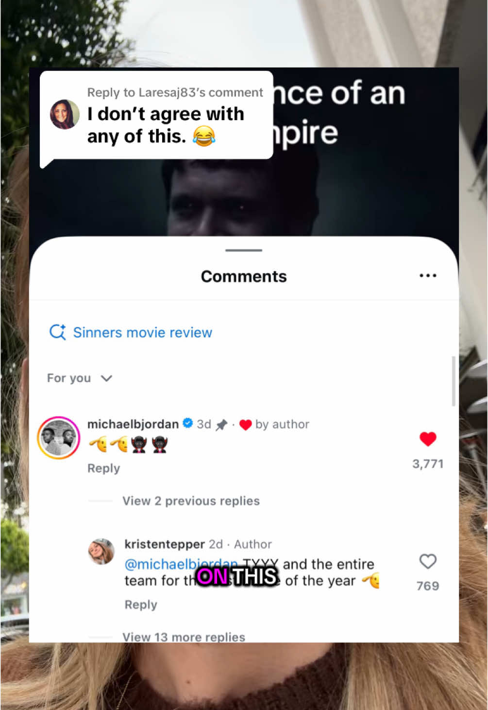 Replying to @Laresaj83 tehehhehe im sorry but i am so lame but this was cool lolol #sinners #foryou #fyp #filmtok #movie 
