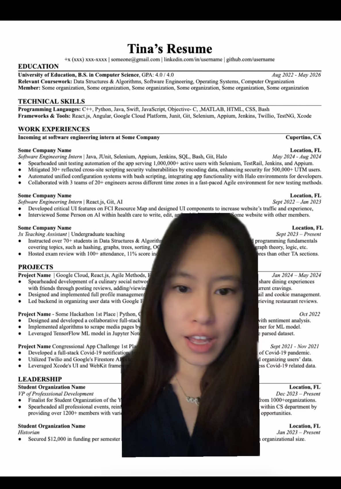 The resume that landed me 20+ big tech interviews from COLD applying. Link to this template (100% FREE) in bio 🤓🤓 #resume #resumetips #jobs #fyp #tech #bigtech #techtok #programming #intern #internship #job