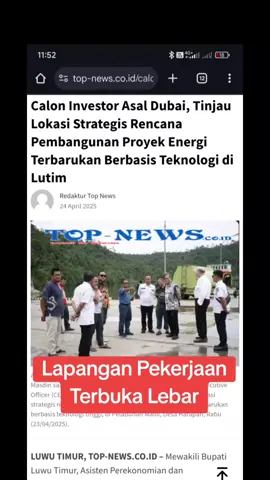 Investor Asal Dubai, Rencana Membangun Proyek Energi Terbarukan Berbasis Teknologi di Lutim #fypシ゚ #tiktok #topnews #luwutimur #lutim #pemkablutim #ibaspuspa #lutimkeren #investor #lapanganpekerjaan  top-news.cp.id