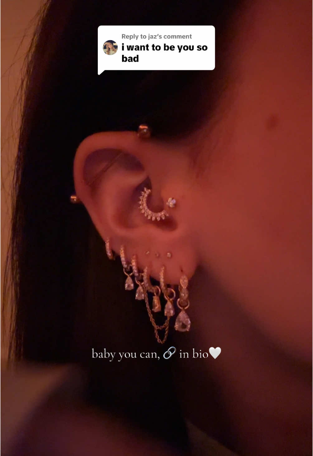 Replying to @jaz #piercinginspo #piercingtok #jewlery #jewlerylovers #daithpiercing #rookpiercing #helixpiercing #piercingcheck #IMBER #Love 