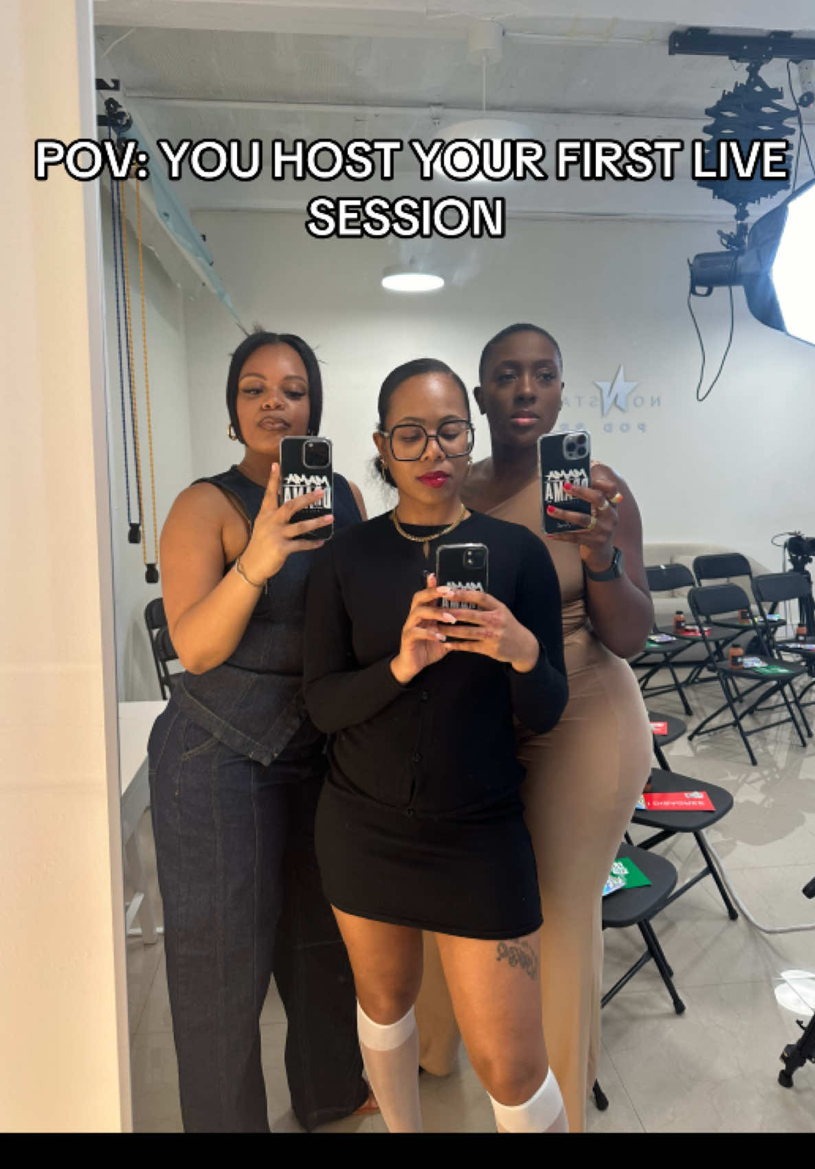 We hosted our FIRST LIVE studio session @Shells @miss_ieash @Itsaleiiiiiiiiiiisha #fyy #podcasts #liveshow #podcasting #podcastinglife #blackwomenoftiktok #mamadramapodcast 