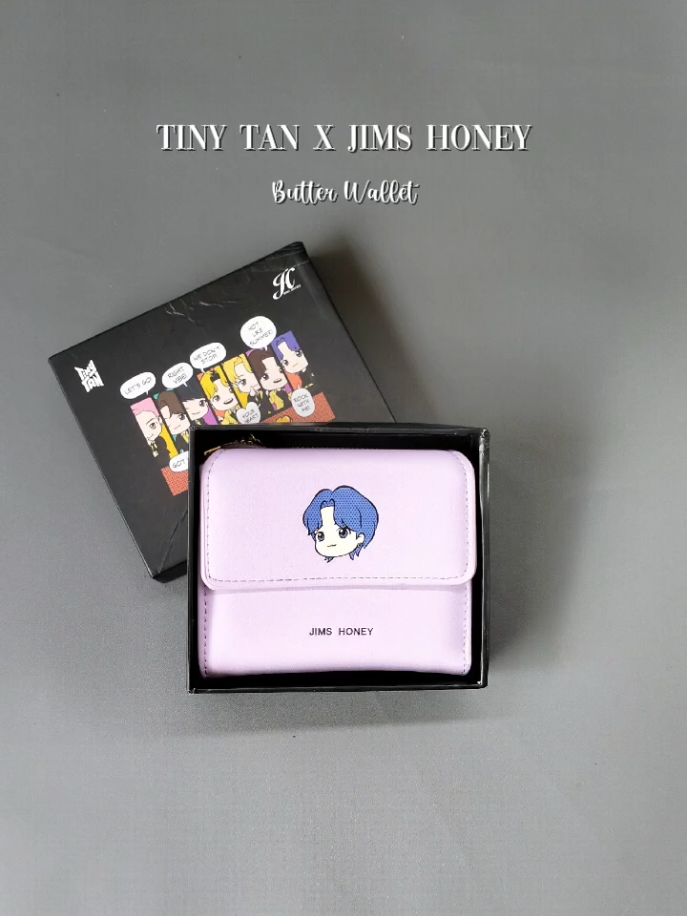 TINY TAN x Jims Honey💜 #jimshoney #tinytan #bts #tinytanbts #wallet #dompet #dompetwanita #dompetmurah #dompetlipat #fypツ #fyp 