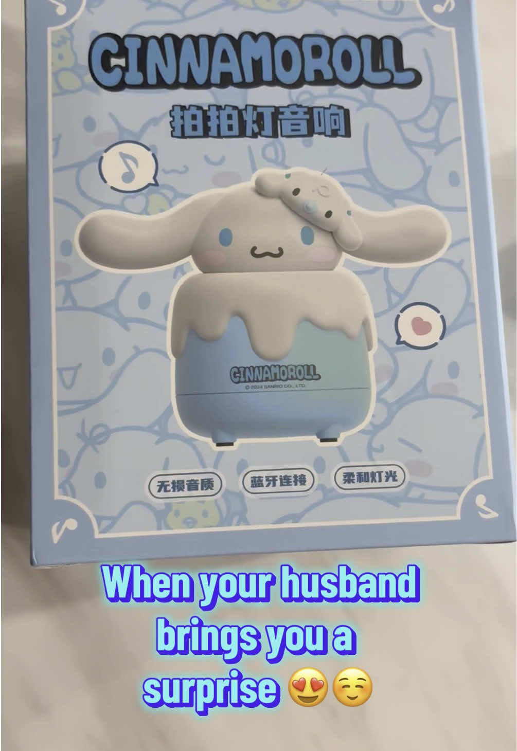 Surprise from my husband ~ Cinnamoroll speaker & light 😍 #sanrio #cinnamoroll #fyp #cinnamorollcollection #cute #kawaii #cinnamorollspeaker #cinnamorolllight #sydney #❤️ #kawaiiaesthetic #cranegame #cranegameaddict #game #💙 #blue #clawmachine #prize 