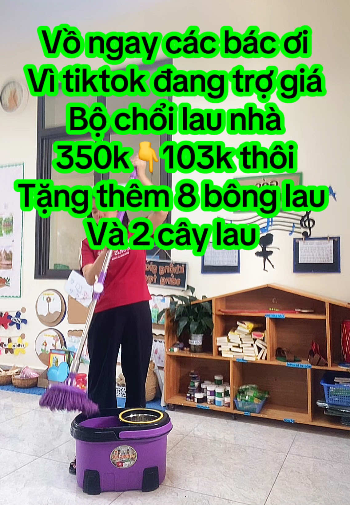 Vồ ngay các bác ơi Vì tiktok đang trợ giá Bộ chổi lau nhà 350k👇103k thôi Tặng thêm 8 bông lau  Và 2 cây lau #choilaunha #choilaunhathongminh #choilaunhatuvat #mebimsua #mebim 