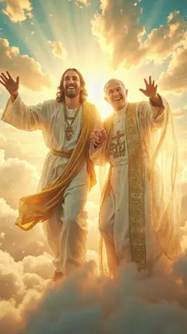 Finally United: Jesus and the Pope... #jesus #pope #popefrancis #sky #shorts #fyp #viralvideos