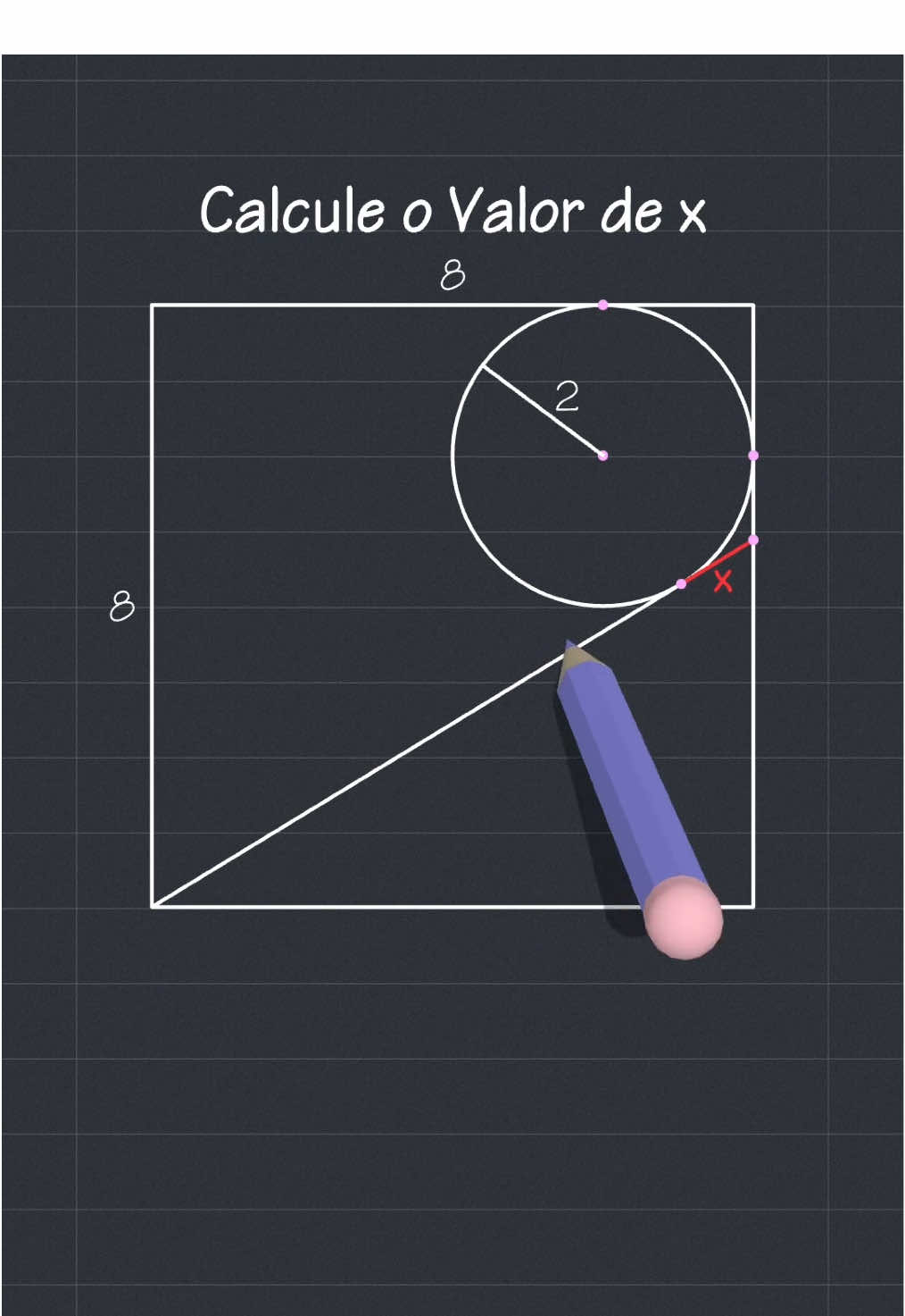 Como encontrar o valor de X #matematica #geometria #teoremadepitagoras 