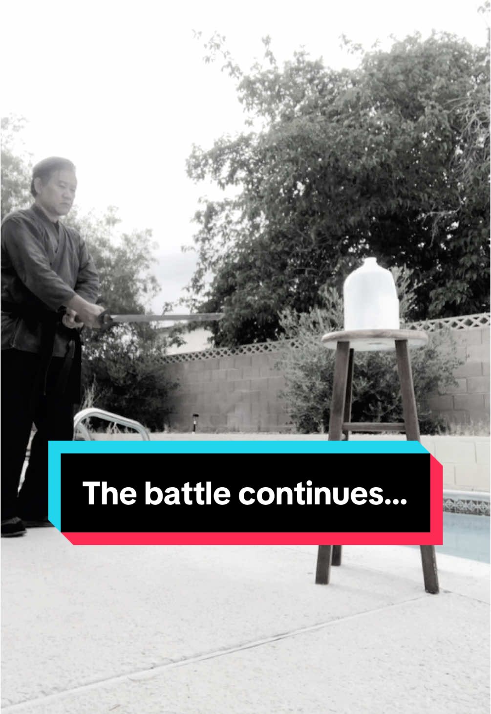 On going war with water bottle containers and a carrot. Just the past few years of ongoing battles. Stay safe out there and stay awesome!  #martialarts #swordtok #swordtiktok #sword #shinobi #sensei #waterbottle #vegaslocals #martialartslife #martialartist #sensei #kenjutsu #swordsman 