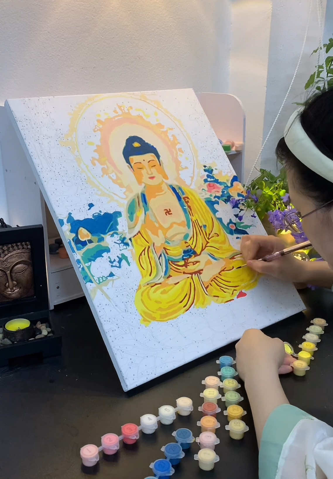 Mình nỗ lực hết lòng, nhưng mà mình đừng có kì vọng quá nhiều #tranhsohoa #tranhsohoaphatgiao #nammoadidaphat 