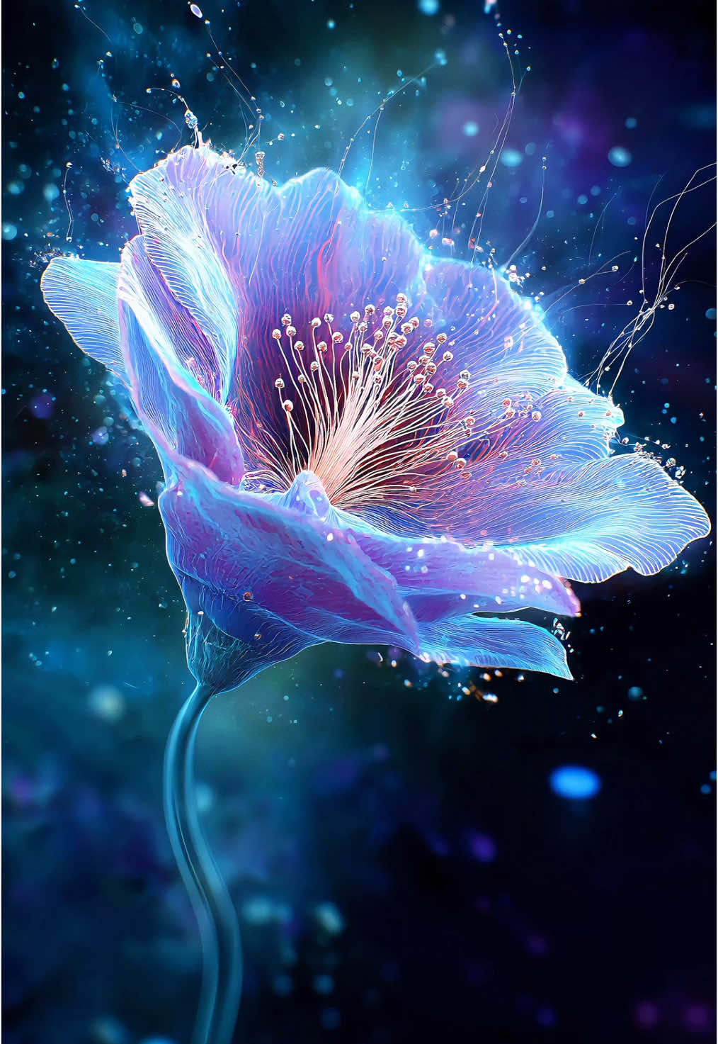 There's always a starlight rose blooming for you in the boundless starry sky. #dreamyvibes #aestheticvisuals #flower #visualsatisfaction #cosmicbloom #ai #fyp 